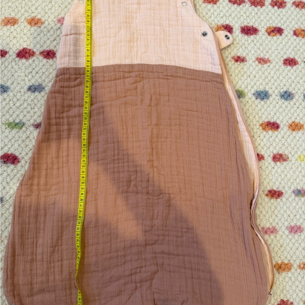Crane Baby Wearable Blanket Soft Muslin Kids Sleeping Bag in Peach and Brown